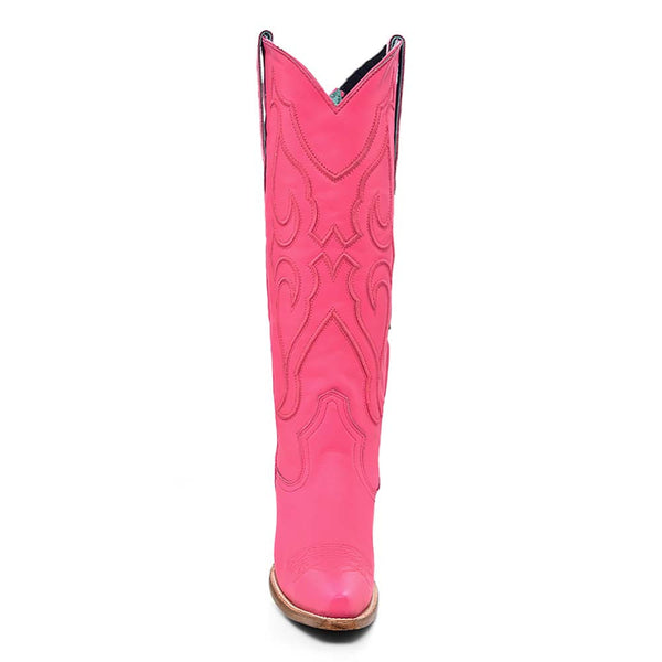 Corral Women’s Tall Inlay Snip Toe Fuchsia & Stitch Pattern Boots