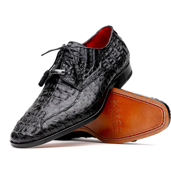 Marco Di Milano Apricena Derby Black Caiman Shoes