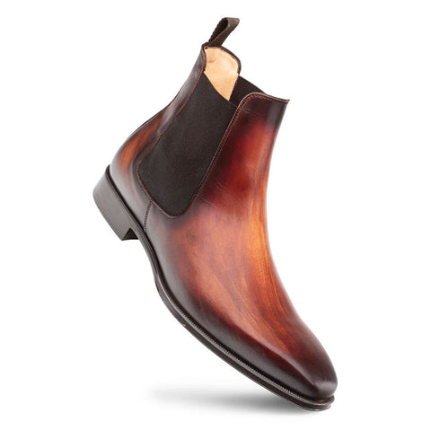 Mezlan Cervantes Cognac Rust Hand-Stained Chelsea Boots