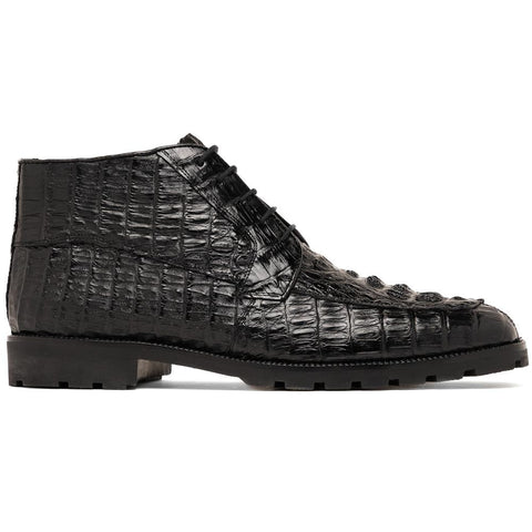 Marco Di Milano Martinelli Genuine Caiman Black Lace-Up Chukka Boots