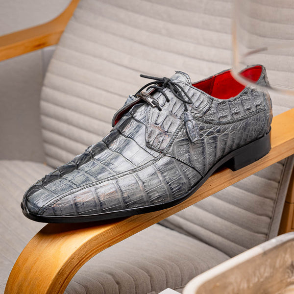 Marco Di Milano Cancun Derby Gray Caiman Shoes