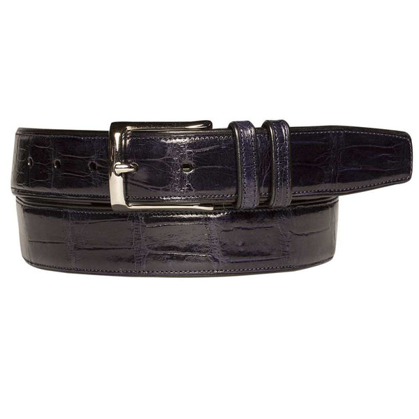 Mezlan Genuine Alligator Belt Blue