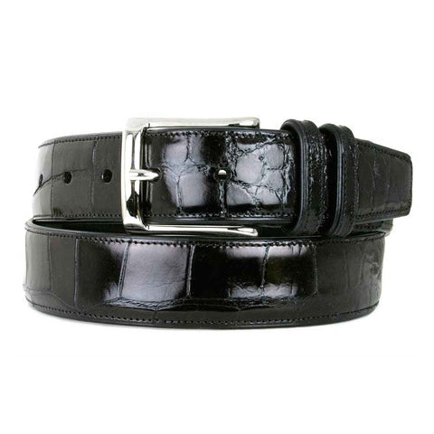 Mezlan Genuine Alligator Belt Black