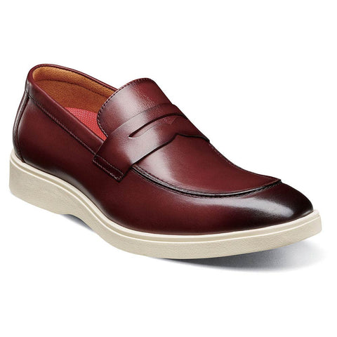 Stacy Adams Spencer Burgundy Men’s Moc Toe Penny Slip On Shoes