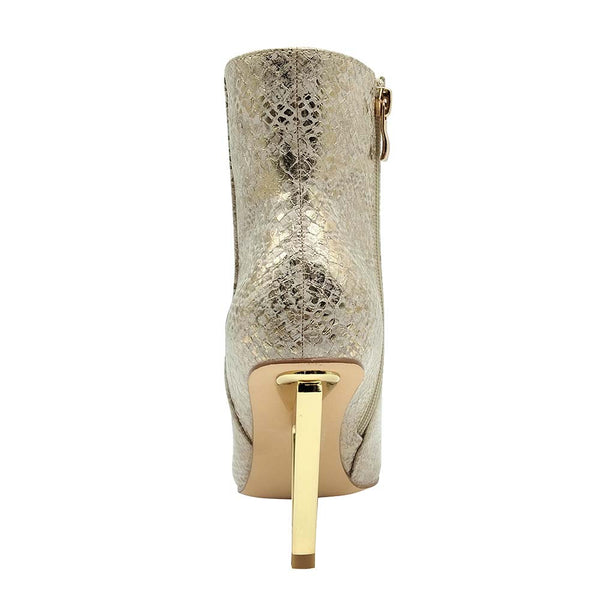 Lady Couture Gia Gold Pointed Toe Booties with a 3.5" Heel