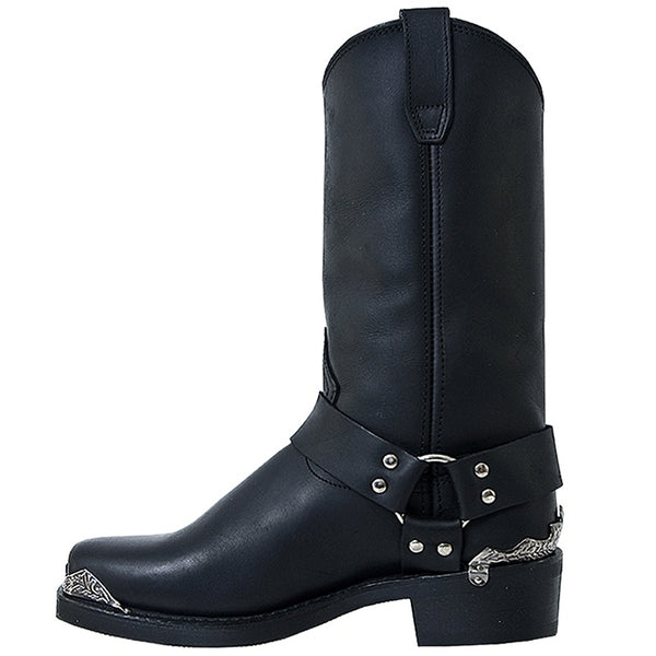 Dingo Chopper Black Leather Biker Boots