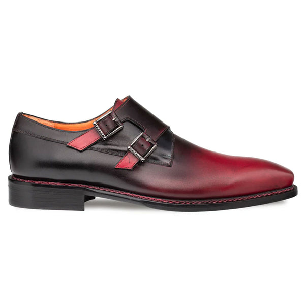 Mezlan Pintor Burgundy Bi-Tone Double Monk Strap Shoes