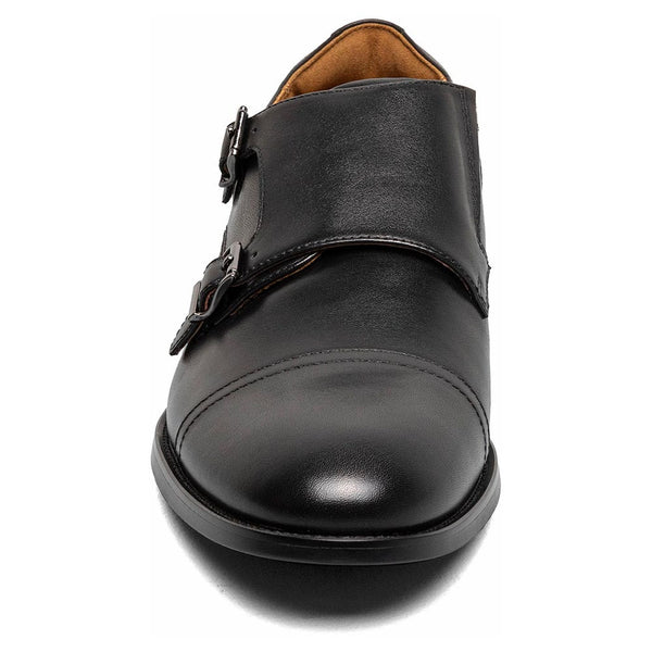 Florsheim Rucci Cap Toe Double Monk Strap Men’s Black Smooth Dress Shoes