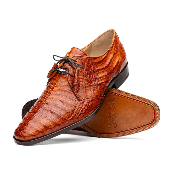 Marco Di Milano Lacio Caiman Brandy Derby Shoes