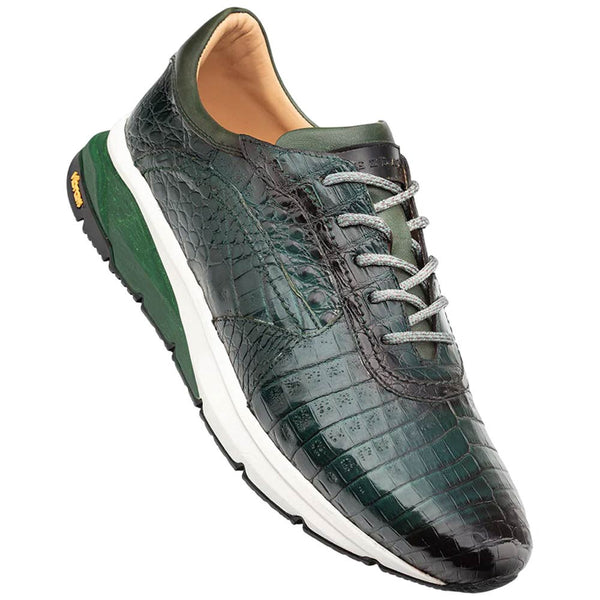 Mezlan Men's Quevedo Forest/Green Genuine Crocodile Exotic Sneaker