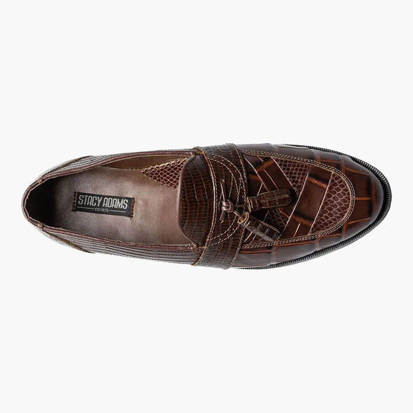 Stacy Adams SANTANA II Cognac Moc Toe Tassel Slip On Shoes