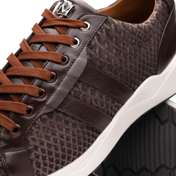 Marco Di Milano VERONA Brown Python & Calfskin Sneakers