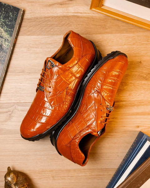 Marco Di Milano Vulcan Honey Alligator Derby Shoes