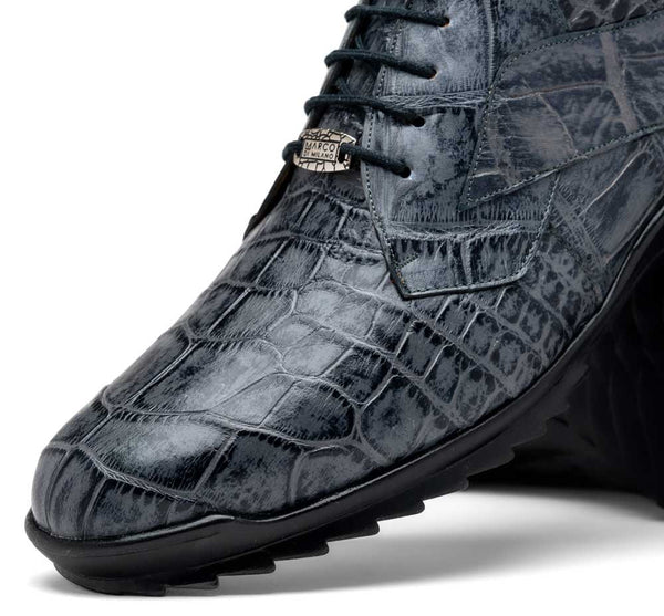 Marco Di Milano Vulcan Grey Alligator Derby Shoes