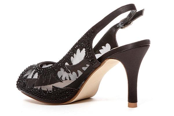 Lady Couture Spicy Black Embellished Fabric Dress Pumps