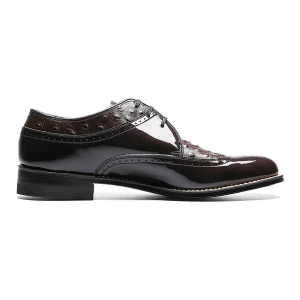 Stacy Adams Dayton Burgundy Ostrich Print Oxford