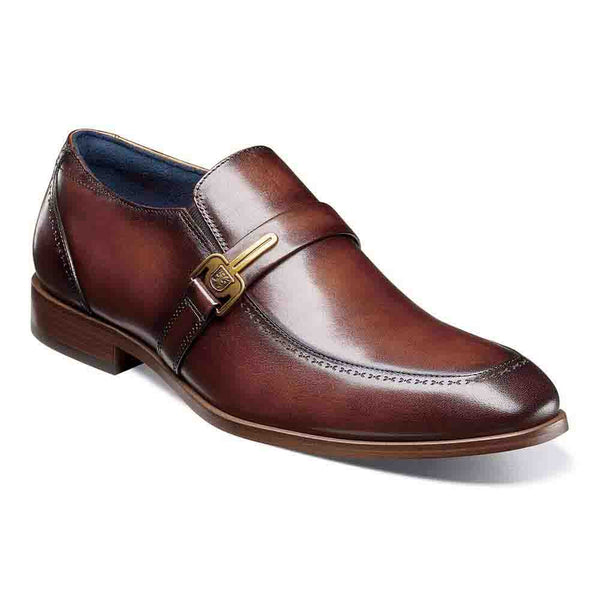 Stacy Adams Brown BUCKLEY Moc Toe Ornament Slip On Shoes