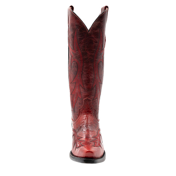 Ferrini Scarlett Red Full Grain Leather Snipped Toe Western Dress Boots