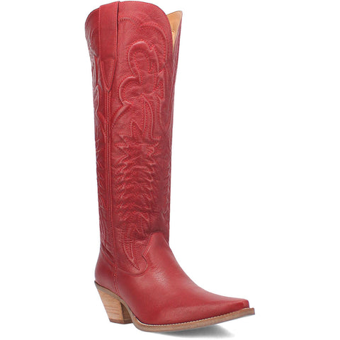 Dingo Raisin Kane Red Embossed Zipper and Snip Toe Leather Boots