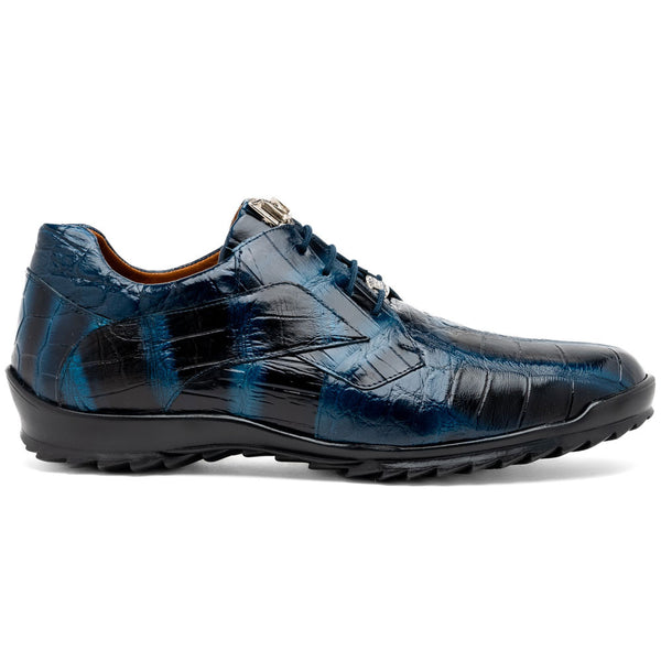 Marco Di Milano Vulcan Rustic Navy Alligator Derby Shoes