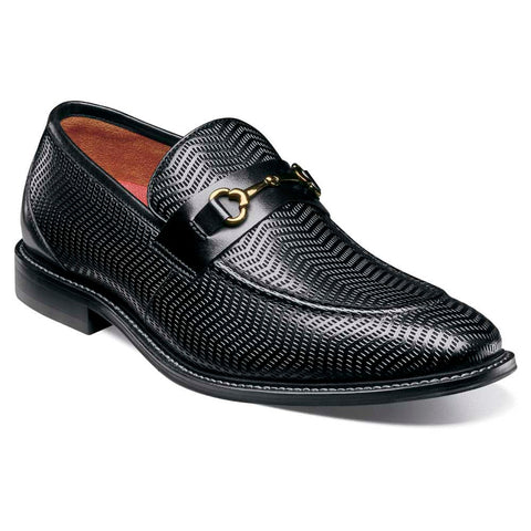 Stacy Adams Madsen Black Men’s Moc Toe Bit Slip On Shoes