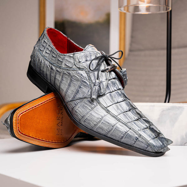 Marco Di Milano Cancun Derby Gray Caiman Shoes