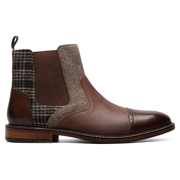 Stacy Adams Finney Brown Multi Cap Toe Chelsea Boots