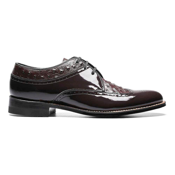 Stacy Adams Dayton Burgundy Ostrich Print Oxford