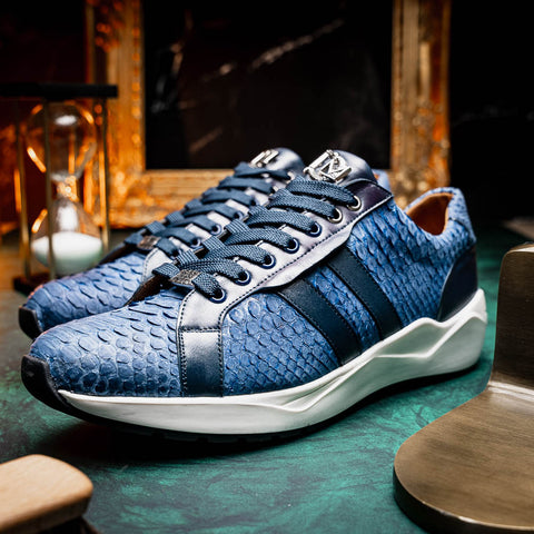 Marco Di Milano VERONA Navy Python & Calfskin Sneakers