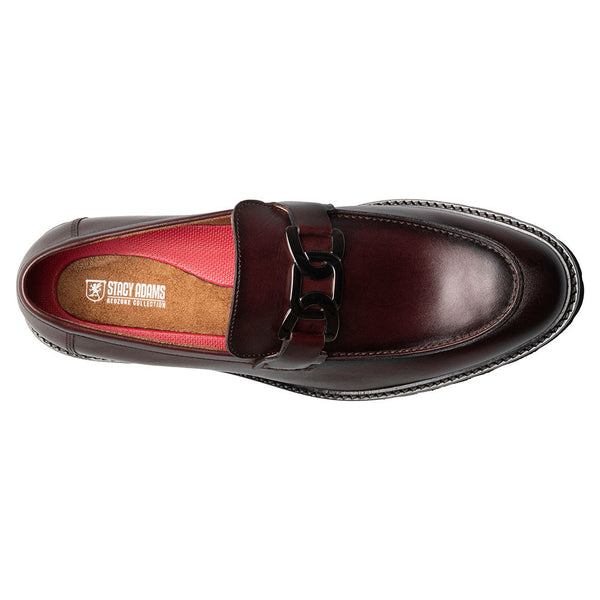 Stacy Adams Hale Bordeaux Men’s Moc Toe Bit Slip-On Shoes