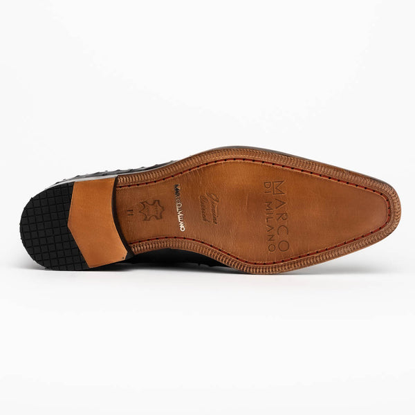 Marco Di Milano Criss Oxford Black Ostrich Shoes