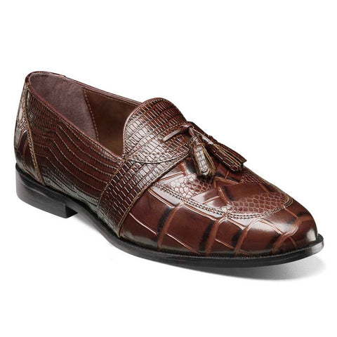 Stacy Adams SANTANA II Cognac Moc Toe Tassel Slip On Shoes