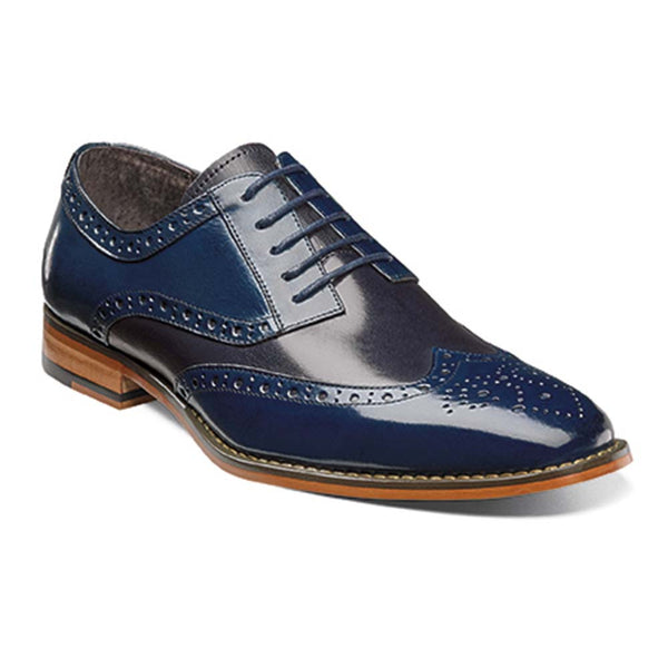 Stacy Adams Tinsley Cobalt & Navy Leather Wingtip Oxfords