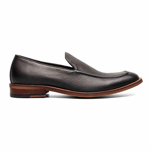 Stacy Adams Black PRENTICE Tumbled Leather Moc Toe Slip On