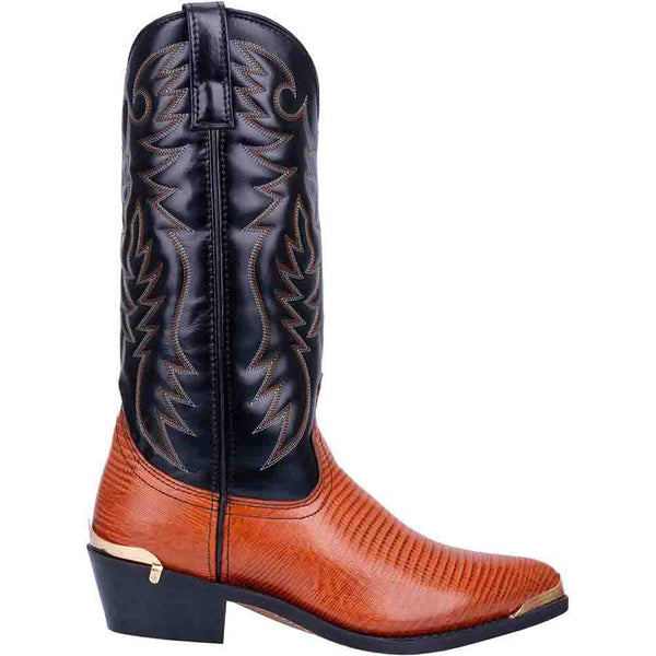 Laredo Peanut & Brown Lizard Print Leather Boots