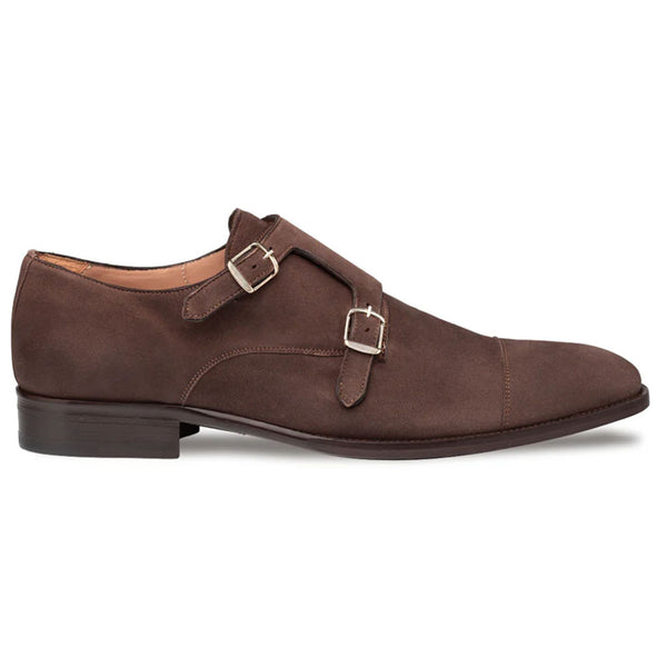 Mezlan Actore II Chestnut Suede Double Monk Strap Shoes