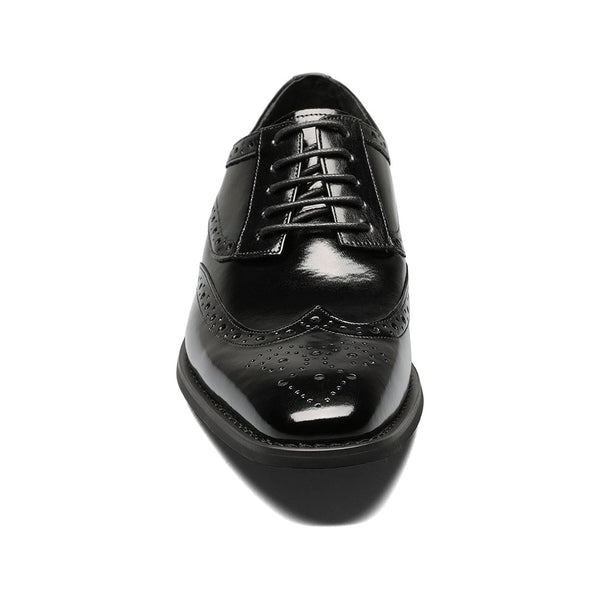 Tinsley Black Buffalo Leather Wingtip Oxfords by Stacy Adams