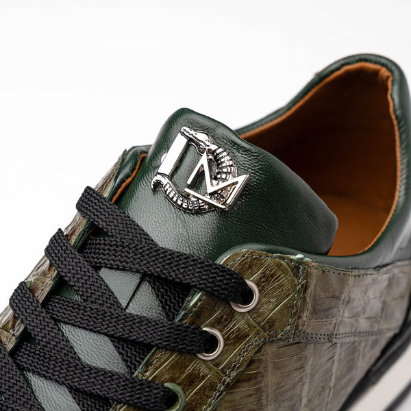 Marco Di Milano PORTICI Caiman Lizard Green/Olive Sneakers