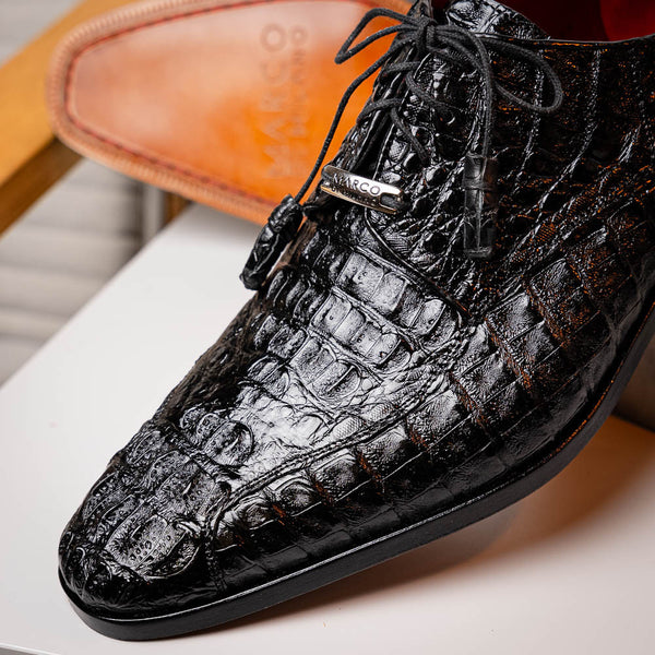 Marco Di Milano Apricena Derby Black Caiman Shoes