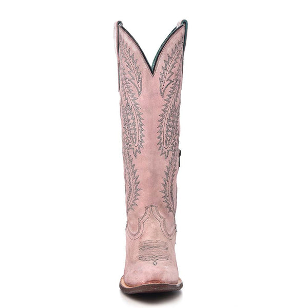 Corral Women’s Tall Knee-High Rose Pink Embroidery Boots