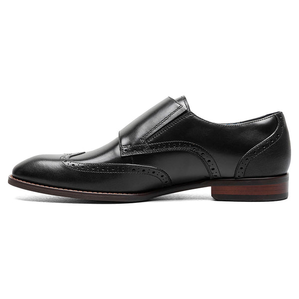 Stacy Adams Karson Black Wingtip Double Monk Strap Shoes