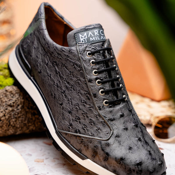 Marco Di Milano SCANNO Ostrich Antique Grey Fashion Sneakers