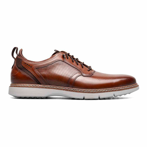 Stacy Adams Cognac SYNC Plain Toe Elastic Lace Up Shoes