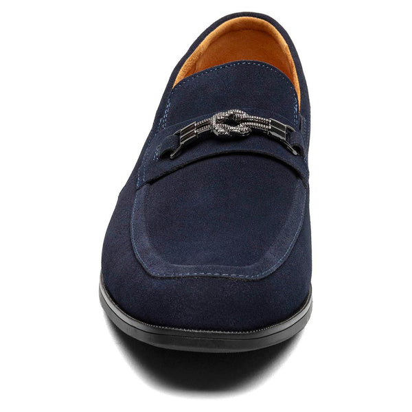 Stacy Adams Ravelle Navy Suede Moc Toe Bit Slip On Shoes