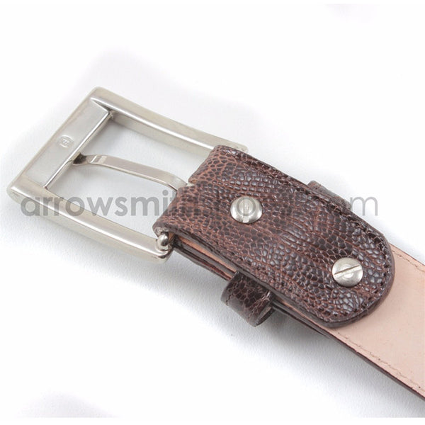 Belvedere Brown Genuine Ostrich Leg Dress Belt