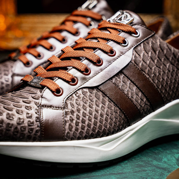 Marco Di Milano VERONA Brown Python & Calfskin Sneakers