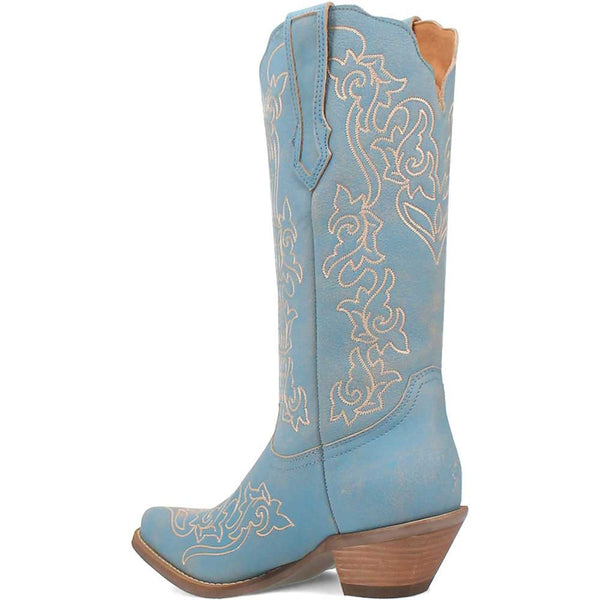 Dingo's Flirty N' Fun Blue Almond Toe Leather Boots