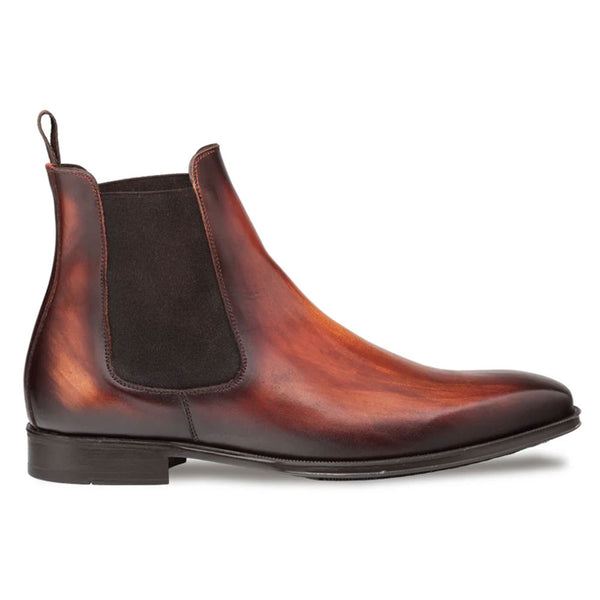 Mezlan Cervantes Cognac Rust Hand-Stained Chelsea Boots