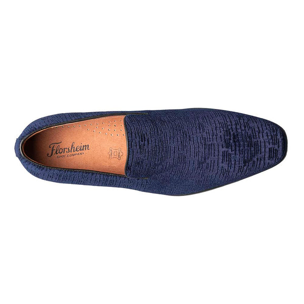 Florsheim Navy Postino Plain Toe Velvet Slip On