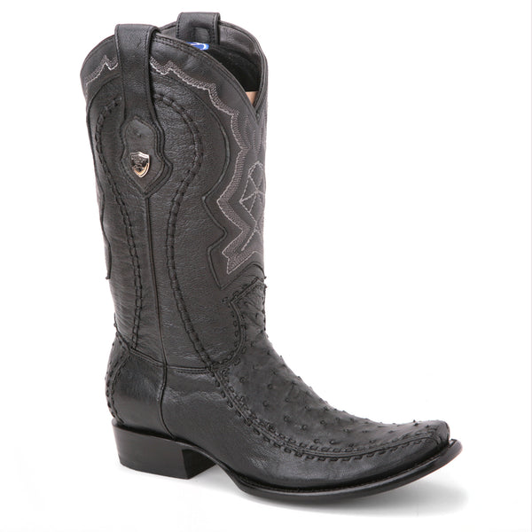 Wild West Black Genuine Ostrich & Leather Boots